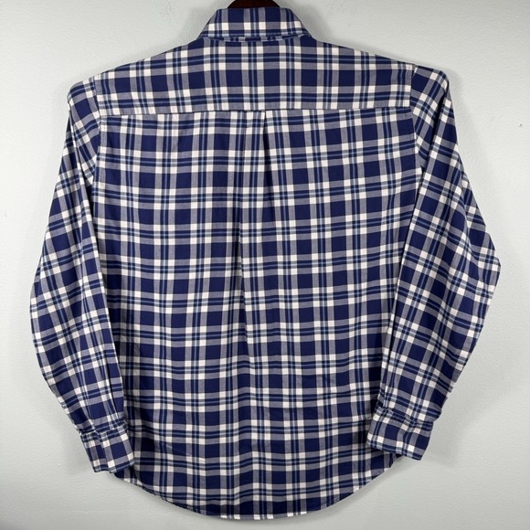 Peter Millar, Men's Large, Summer Soft Sport Truett, Navy White Plaid $160 - Picture 3 of 9